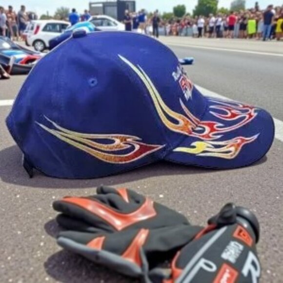 Head Shots Rusty Wallace Racing Experience Ball Cap Sports Flame NASCAR Snapback - Picture 3 of 7